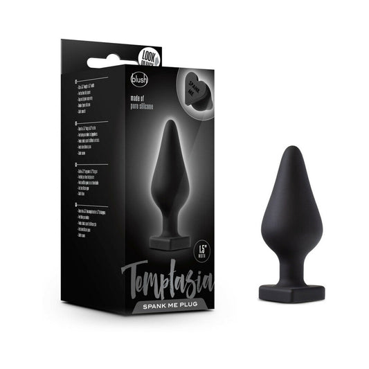 TEMPTASIA ''SPANK ME'' SILICONE ANAL PLUG WITH HEART-SHAPED BASE BLACK