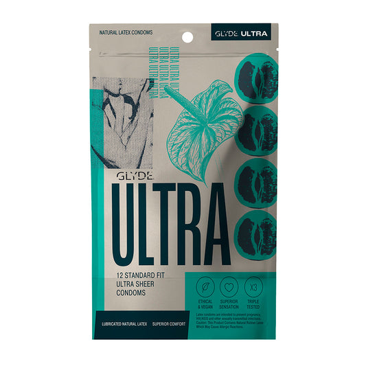 GLYDE CONDOMS - GLYDE ULTRA STANDARD FIT 12PK