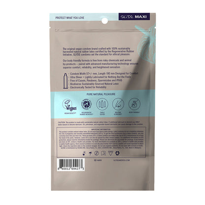 GLYDE CONDOMS - GLYDE MAXI LARGE/XL 12PK