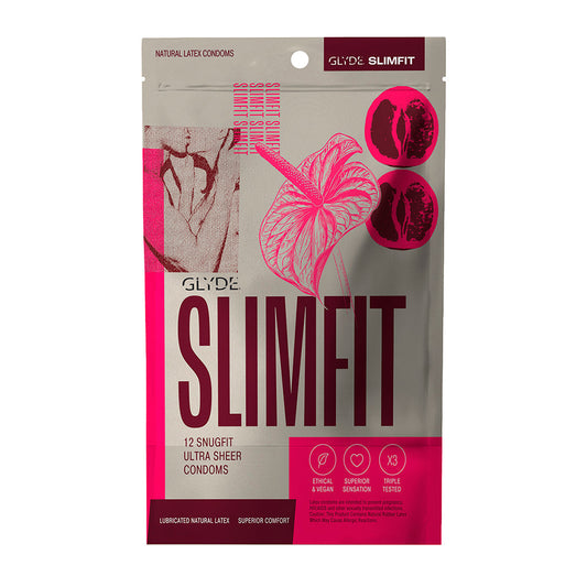 GLYDE CONDOMS - GLYDE SLIMFIT (SNUG-FITTING) 12PK