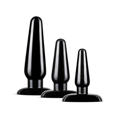 ANAL ADVENTURES 3-PIECE BASIC PLUG KIT BLACK
