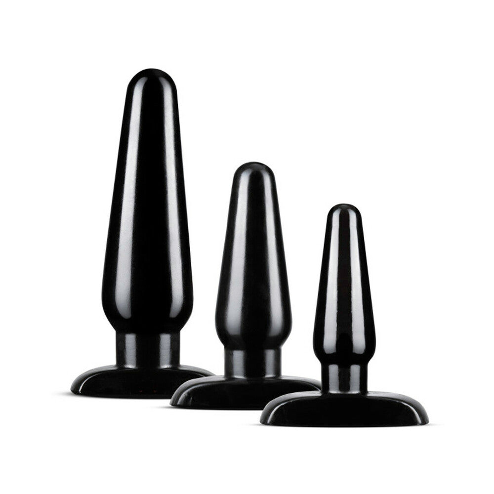 ANAL ADVENTURES 3-PIECE BASIC PLUG KIT BLACK