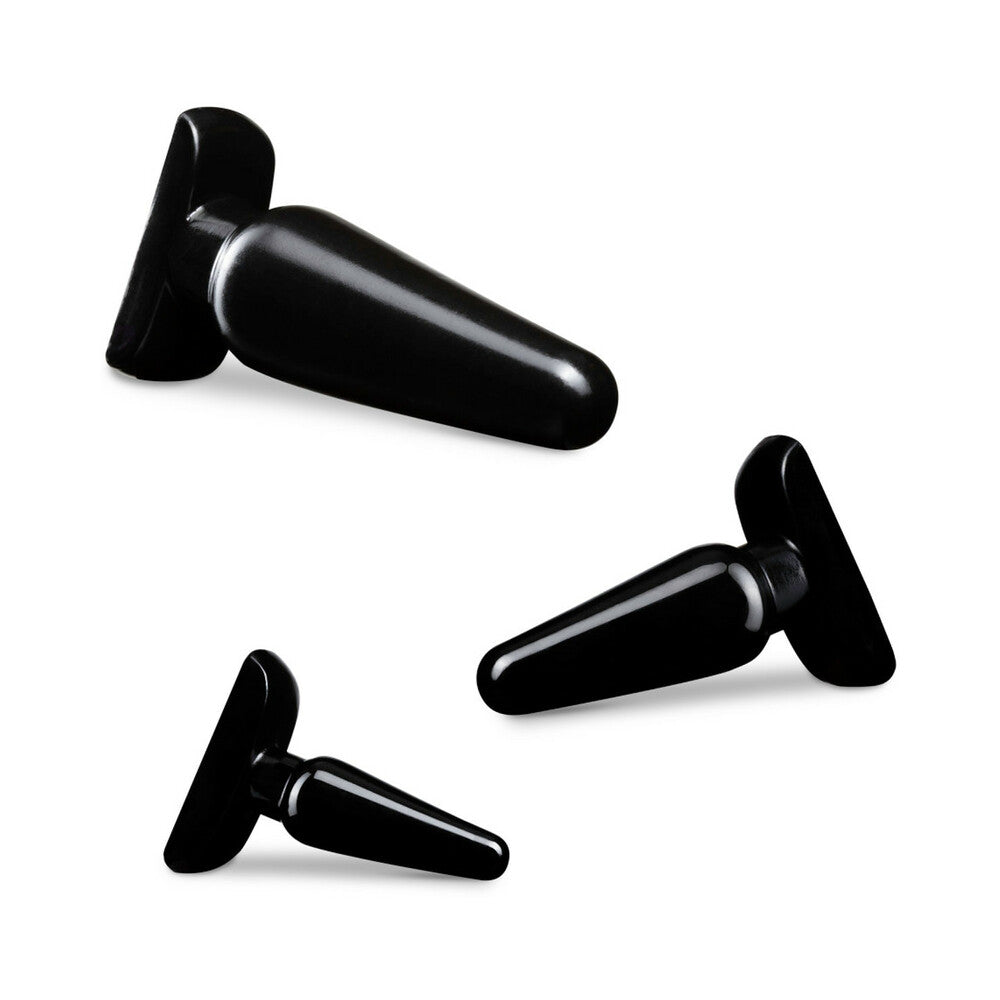 ANAL ADVENTURES 3-PIECE BASIC PLUG KIT BLACK
