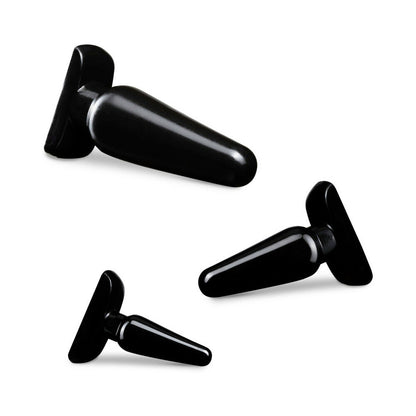 ANAL ADVENTURES 3-PIECE BASIC PLUG KIT BLACK