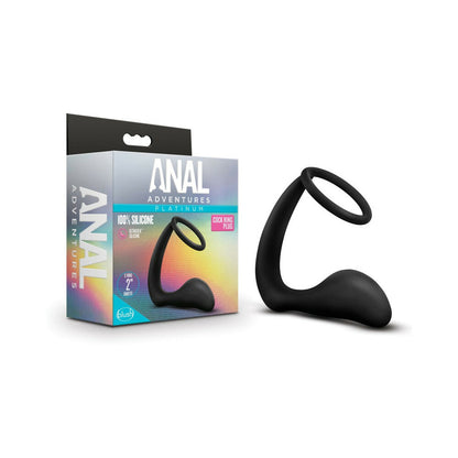 ANAL ADVENTURES PLATINUM SILICONE COCK RING PLUG BLACK