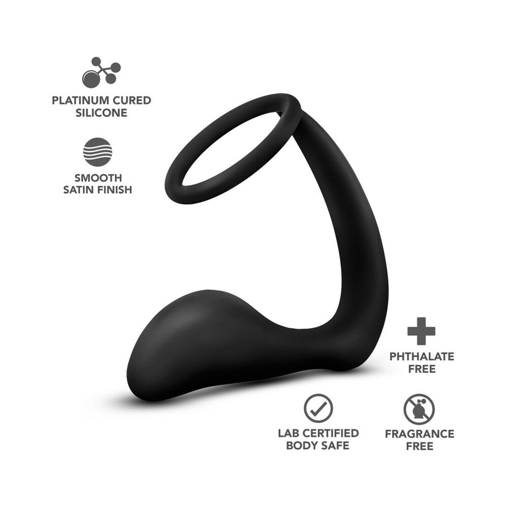 BLUSH - ANAL ADVENTURES PLATINUM SILICONE COCK RING PLUG BLACK