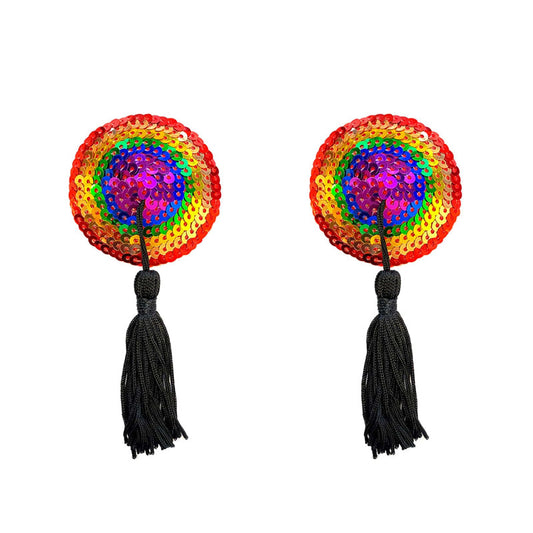 NEVA NUDE - PASTY REUSABLE BURLESQUE RAINBOW
