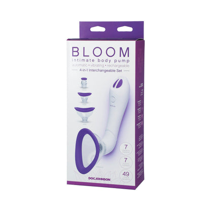 DOC JOHNSON - BLOOM - INTIMATE BODY PUMP - AUTOMATIC - VIBRATING - RECHARGEABLE PURPLE/WHITE