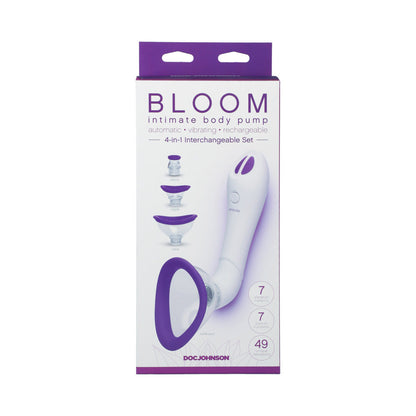 DOC JOHNSON - BLOOM - INTIMATE BODY PUMP - AUTOMATIC - VIBRATING - RECHARGEABLE PURPLE/WHITE