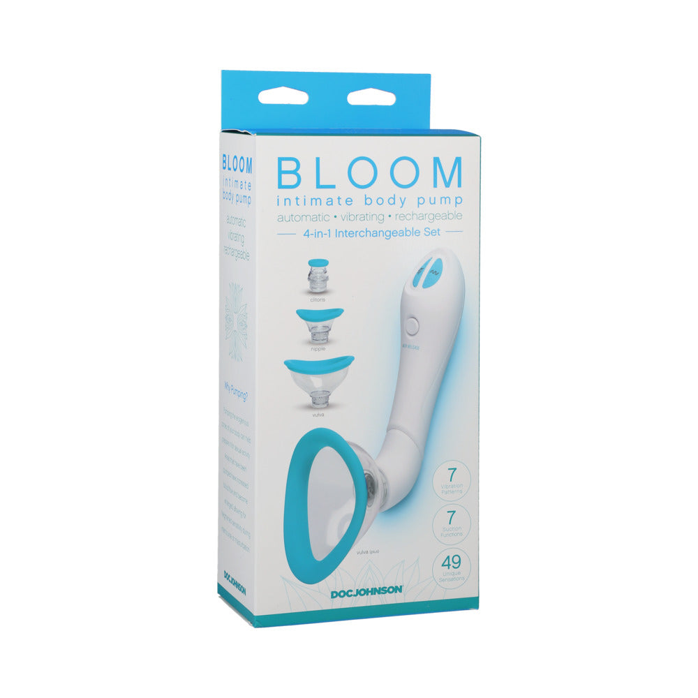 BLOOM - INTIMATE BODY PUMP - AUTOMATIC - VIBRATING - RECHARGEABLE BLUE/WHITE
