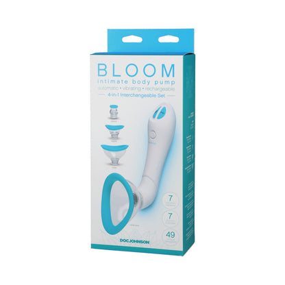 DOC JOHNSON - BLOOM - INTIMATE BODY PUMP - AUTOMATIC - VIBRATING - RECHARGEABLE BLUE/WHITE