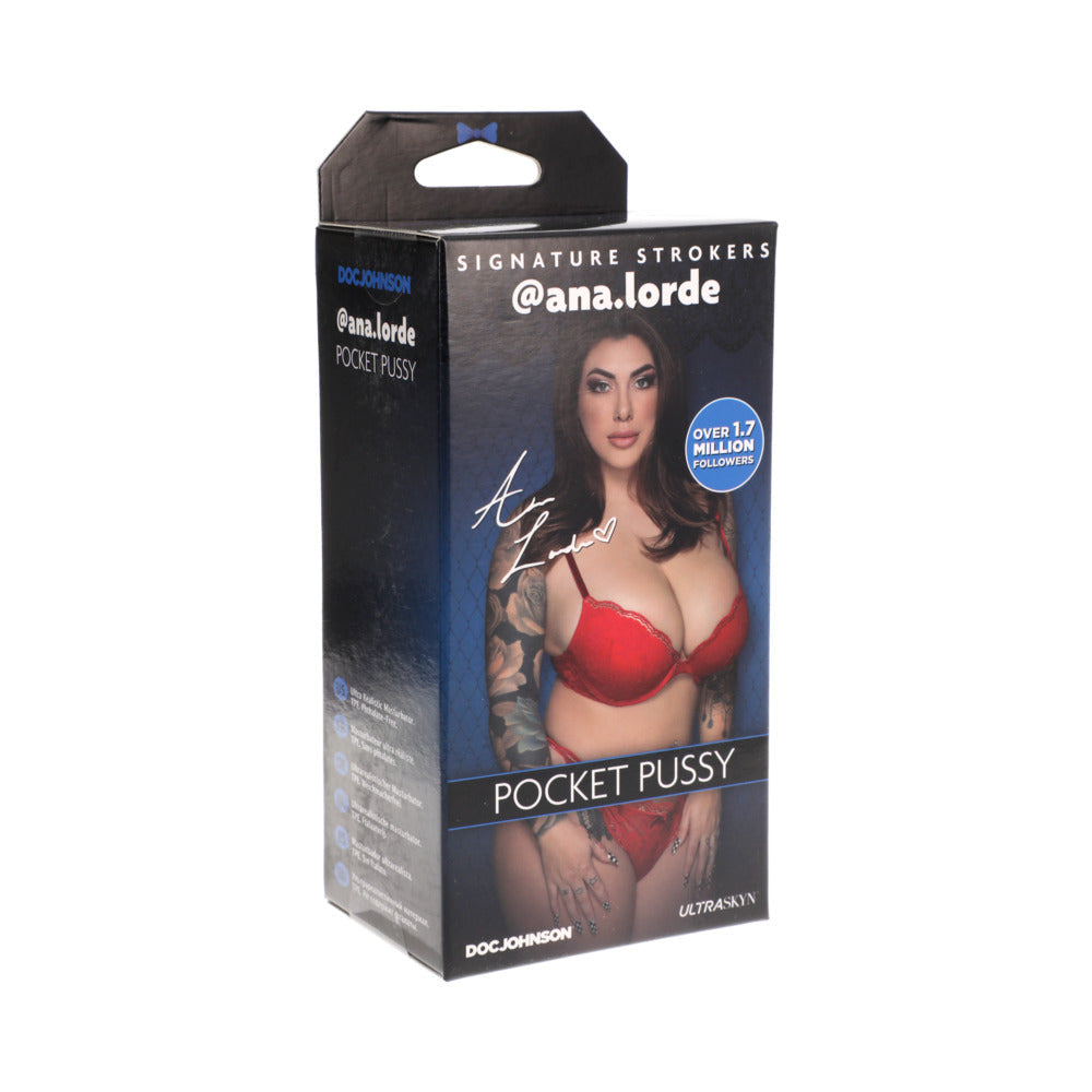 DOC JOHNSON - SIGNATURE STROKERS - CHICAS DE REDES SOCIALES - @ANA.LORDE - COÑO DE BOLSILLO ULTRASKYN VAINILLA