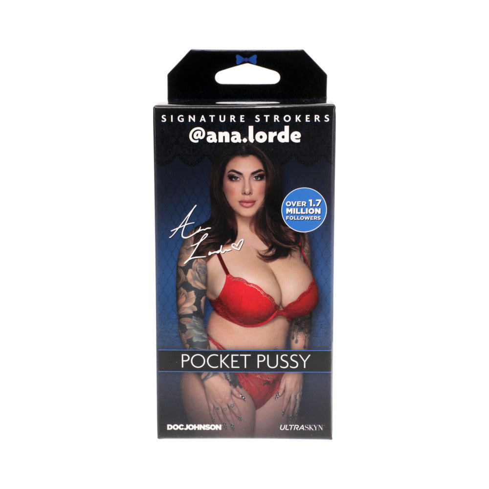 DOC JOHNSON - SIGNATURE STROKERS - CHICAS DE REDES SOCIALES - @ANA.LORDE - COÑO DE BOLSILLO ULTRASKYN VAINILLA