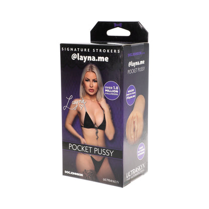 DOC JOHNSON - SIGNATURE STROKERS - GIRLS OF SOCIAL MEDIA - @LAYNA.ME - ULTRASKYN POCKET PUSSY VANILLA