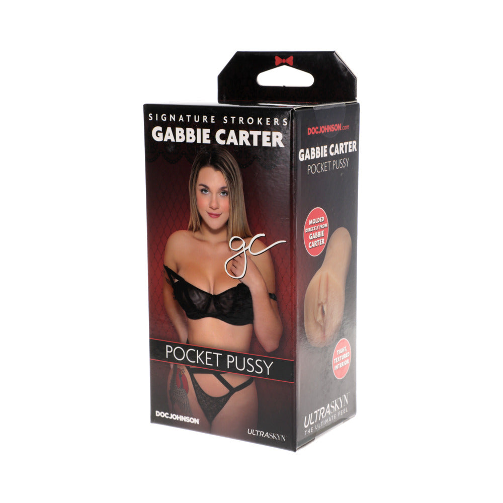 DOC JOHNSON - SIGNATURE STROKERS - GABBIE CARTER - COÑO DE BOLSILLO ULTRASKYN VAINILLA