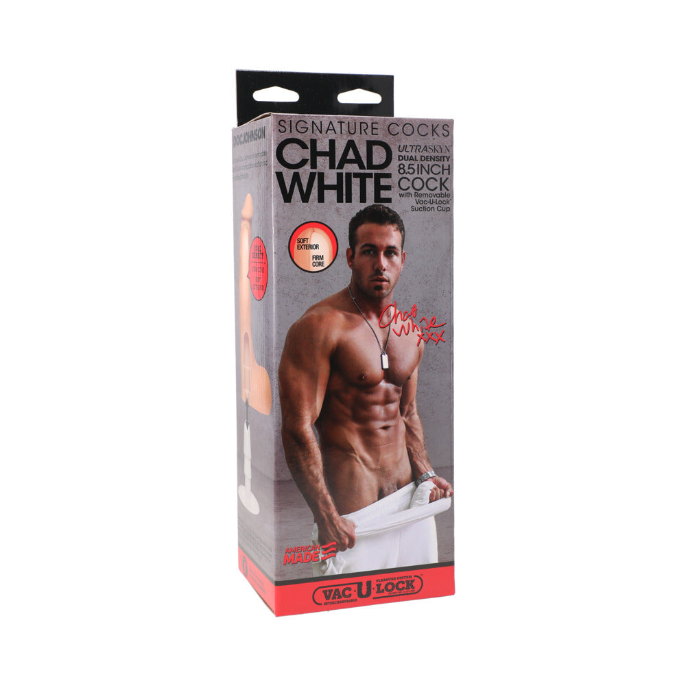 DOC JOHNSON - SIGNATURE COCKS - CHAD WHITE 8.5 INCH ULTRASKYN COCK WITH REMOVABLE VAC-U-LOCK SUCTION CUP VANILLA