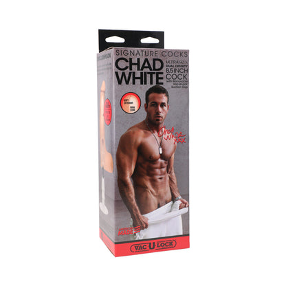 DOC JOHNSON - SIGNATURE COCKS - CHAD WHITE 8.5 INCH ULTRASKYN COCK WITH REMOVABLE VAC-U-LOCK SUCTION CUP VANILLA