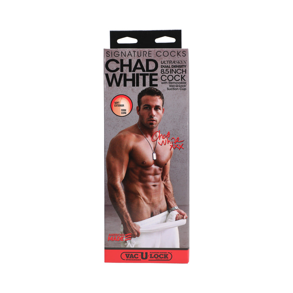 DOC JOHNSON - SIGNATURE COCKS - CHAD WHITE 8.5 INCH ULTRASKYN COCK WITH REMOVABLE VAC-U-LOCK SUCTION CUP VANILLA