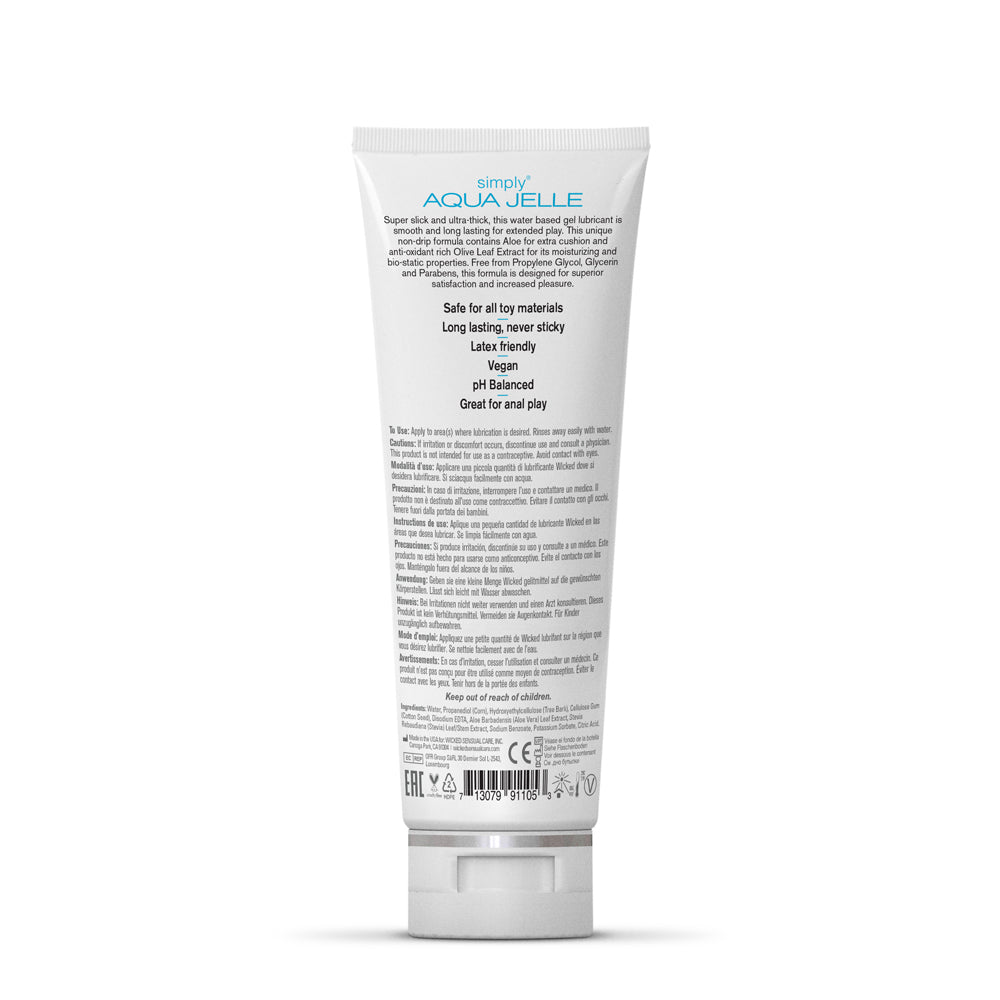 WICKED - SIMPLY AQUA JELLE WATER BASED LUBRICANT 4 OZ.