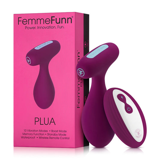FEMMEFUNN - PLUA RECHARGEABLE REMOTE CONTROLLED SILICONE VIBRATING ANAL PLUG DARK