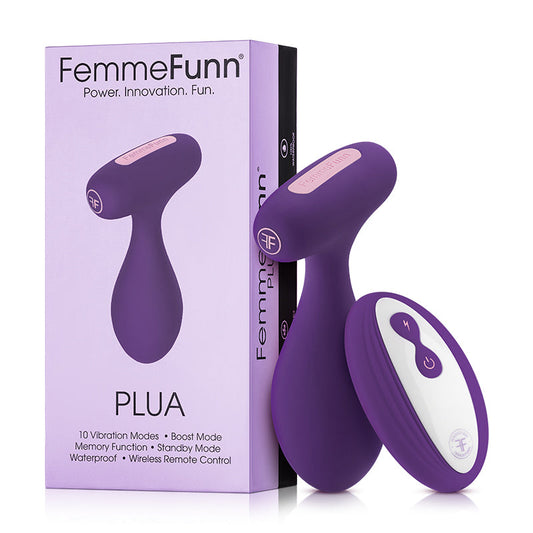 FEMMEFUNN PLUA RECHARGEABLE REMOTE-CONTROLLED SILICONE VIBRATING ANAL PLUG DARK PURPLE