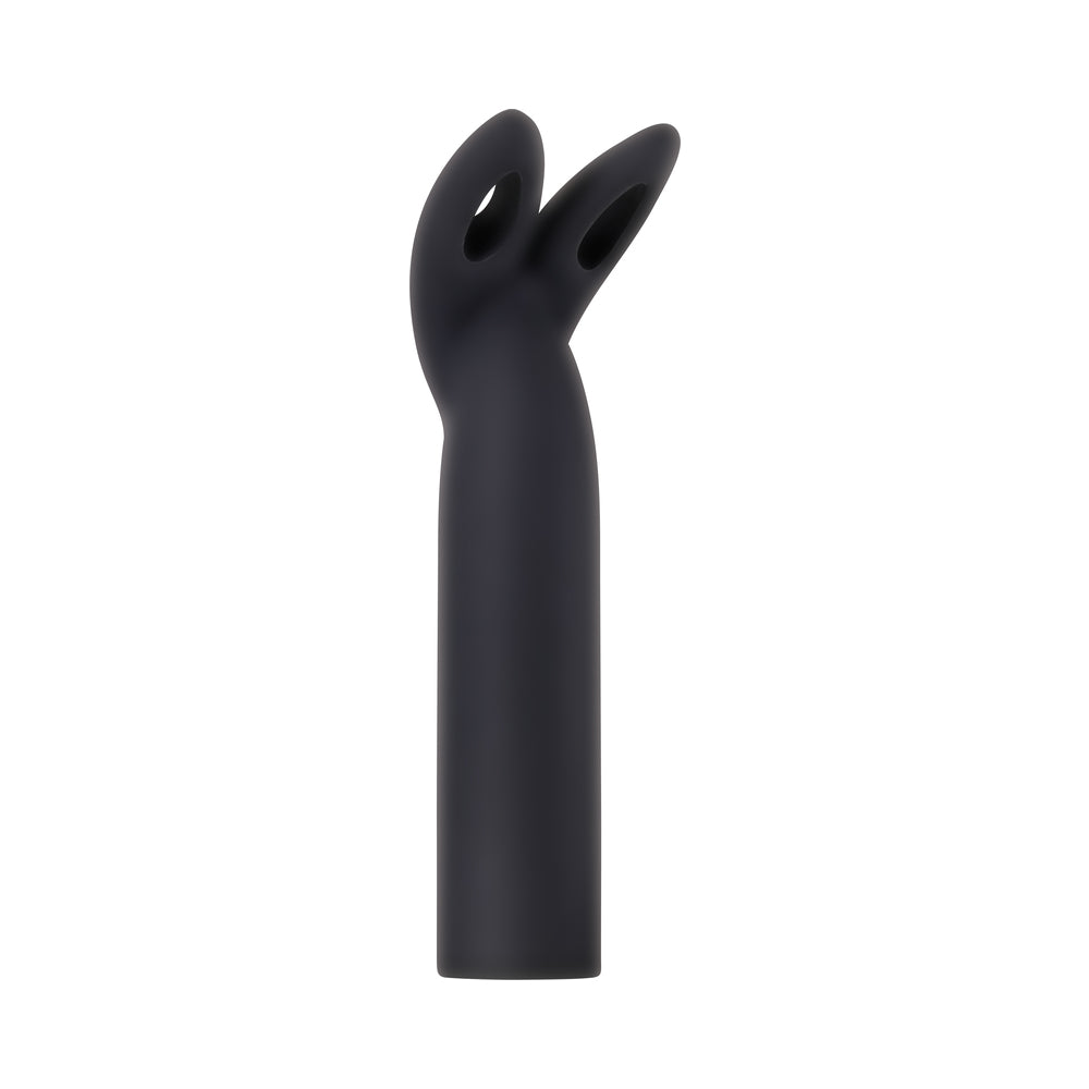EVOLVED FOUR PLAY RECHARGEABLE SILICONE BULLET VIBRATOR AND 3-PIECE SLEEVE SET BLACK