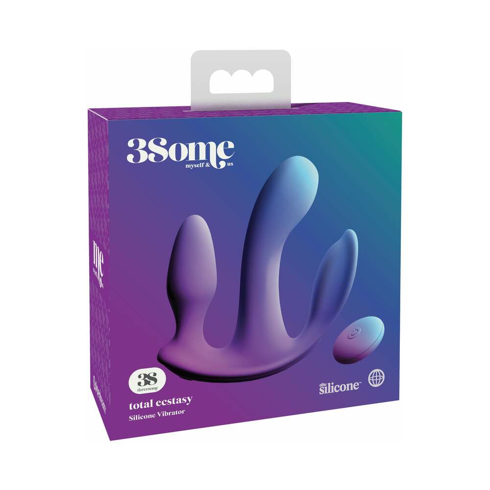 PIPEDREAM - 3SOME TOTAL ECSTASY TRIPLE STIMULATION SILICONE VIBRATOR PURPLE
