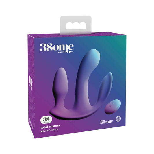 3SOME TOTAL ECSTASY TRIPLE STIMULATION SILICONE VIBRATOR PURPLE