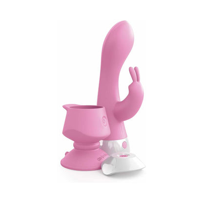 PIPEDREAM - 3SOME WALL BANGER RABBIT VIBRATOR WITH SUCTION CUP PINK
