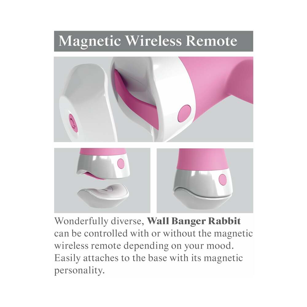 PIPEDREAM - 3SOME WALL BANGER RABBIT VIBRATOR WITH SUCTION CUP PINK