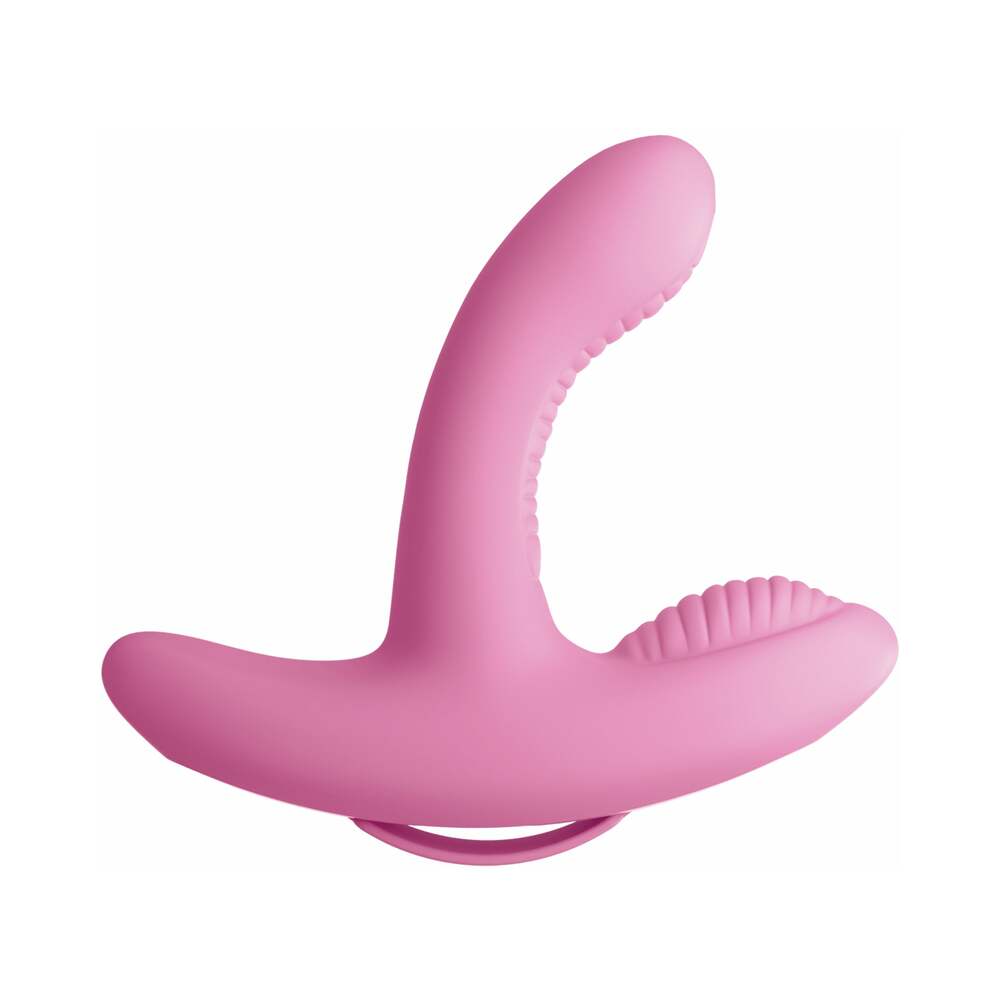 3SOME ROCK N'' GRIND DUAL STIMULATION SILICONE VIBRATOR PINK