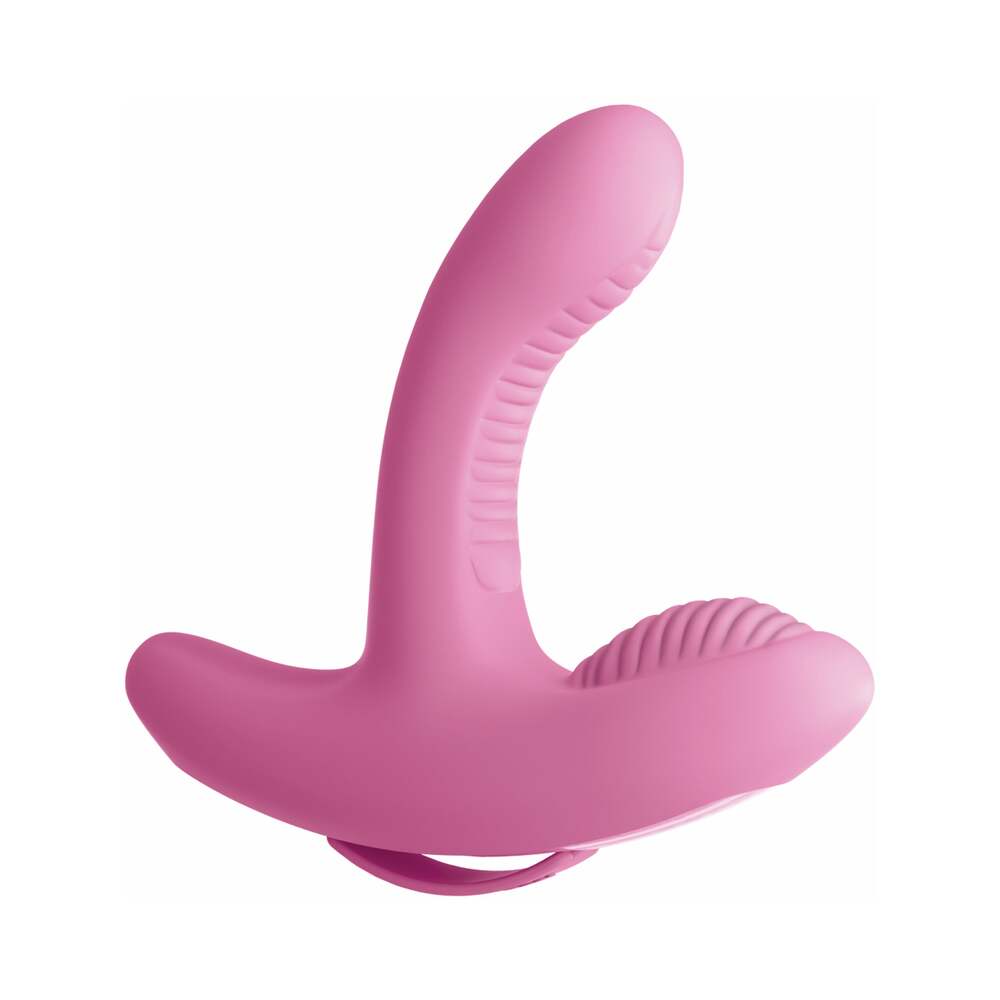 3SOME ROCK N'' GRIND DUAL STIMULATION SILICONE VIBRATOR PINK