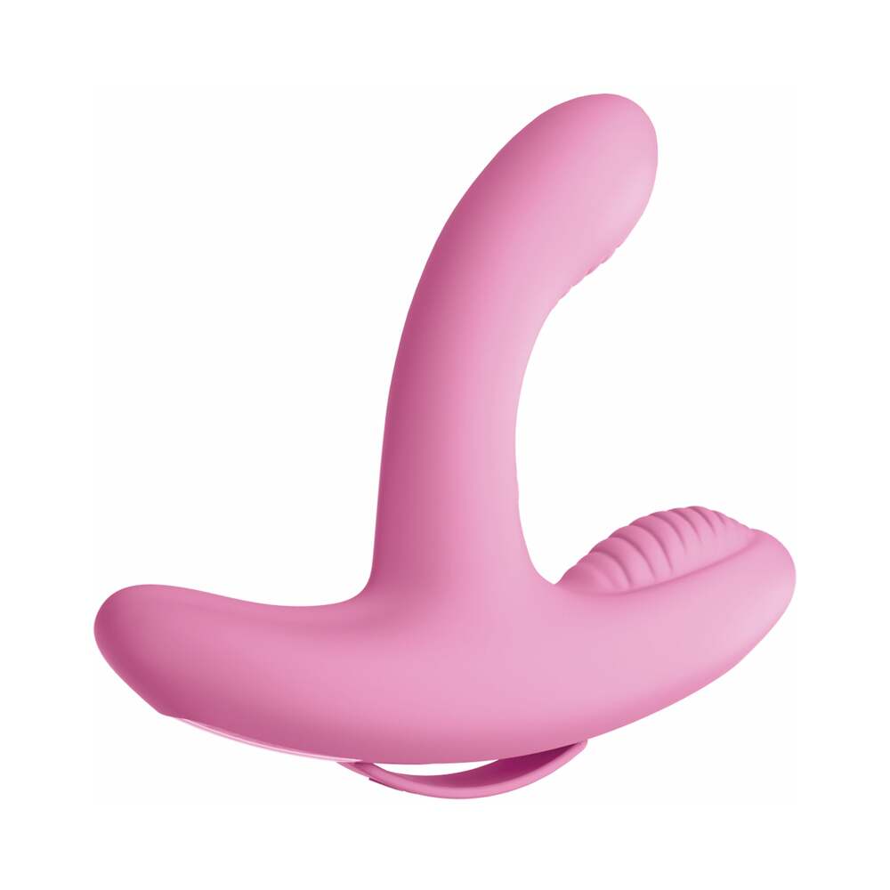 3SOME ROCK N'' GRIND DUAL STIMULATION SILICONE VIBRATOR PINK