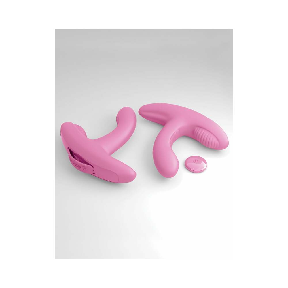3SOME ROCK N'' GRIND DUAL STIMULATION SILICONE VIBRATOR PINK