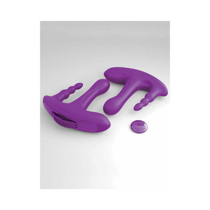 PIPEDREAM - 3SOME ROCK N' RIDE TRIPLE STIMULATION SILICONE VIBRATOR PURPLE