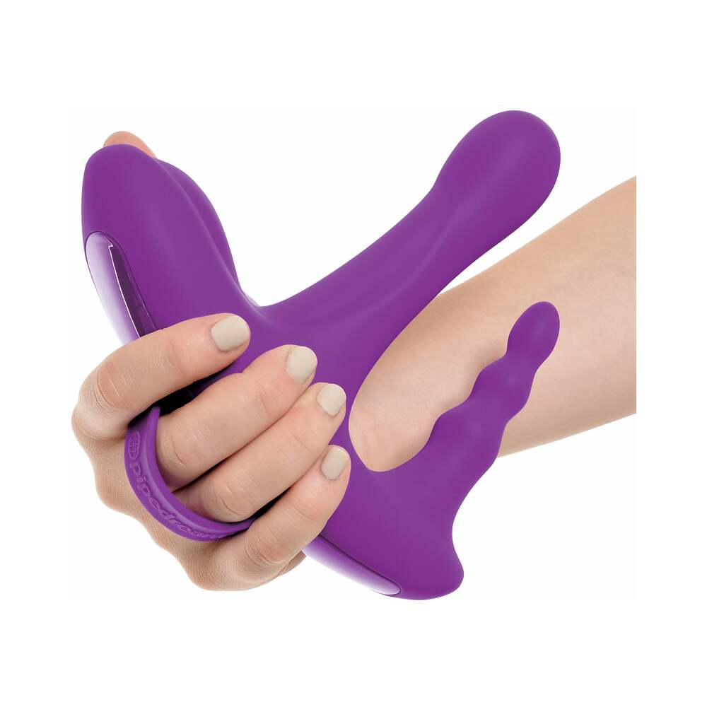 PIPEDREAM - 3SOME ROCK N' RIDE TRIPLE STIMULATION SILICONE VIBRATOR PURPLE