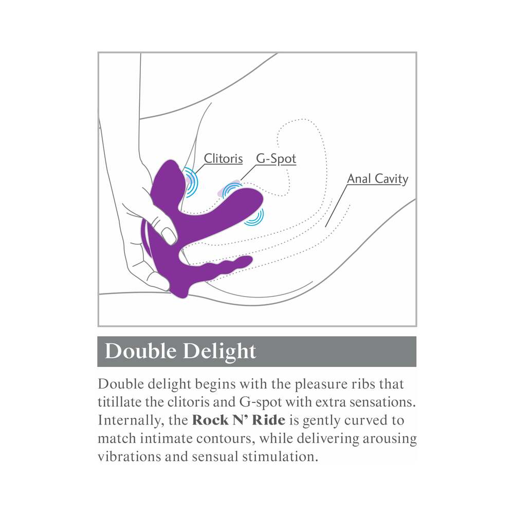 PIPEDREAM - 3SOME ROCK N' RIDE TRIPLE STIMULATION SILICONE VIBRATOR PURPLE