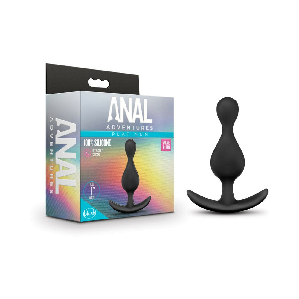 BLUSH - ANAL ADVENTURES PLATINUM SILICONE WAVE PLUG BLACK