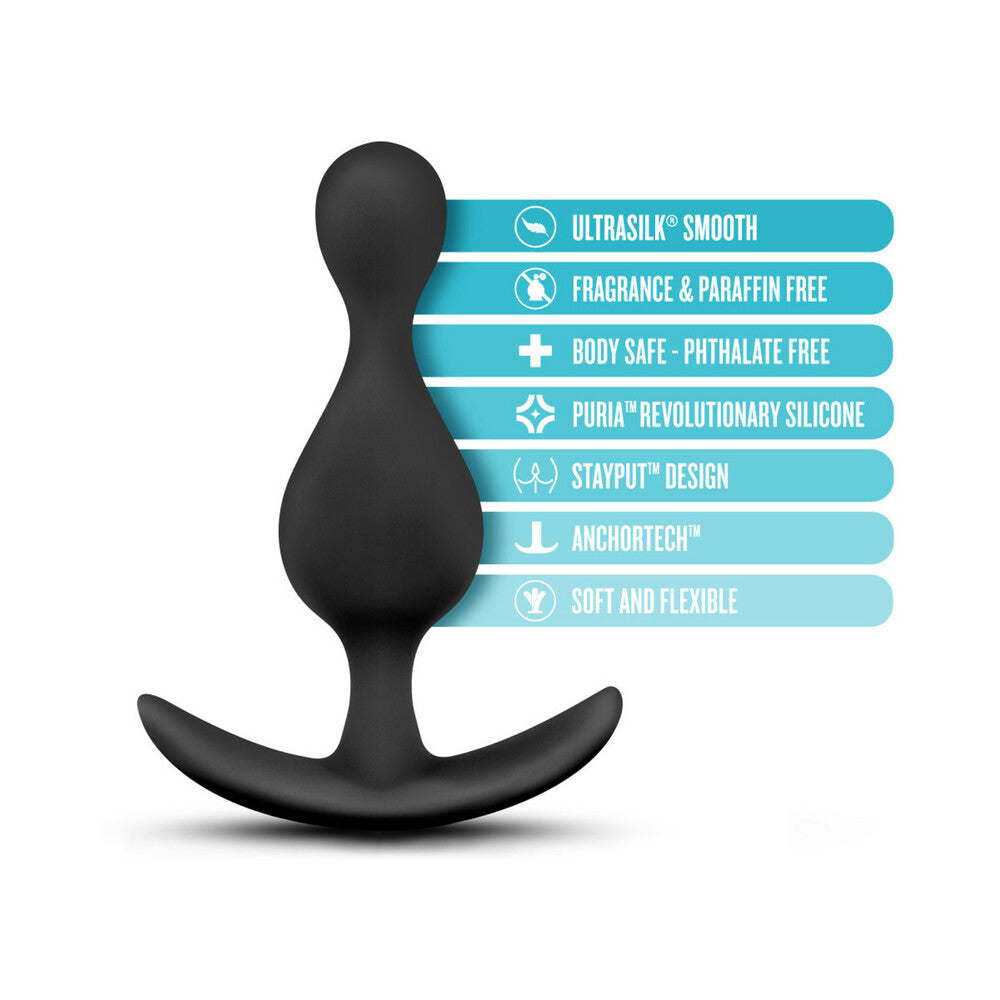 BLUSH - ANAL ADVENTURES PLATINUM SILICONE WAVE PLUG BLACK