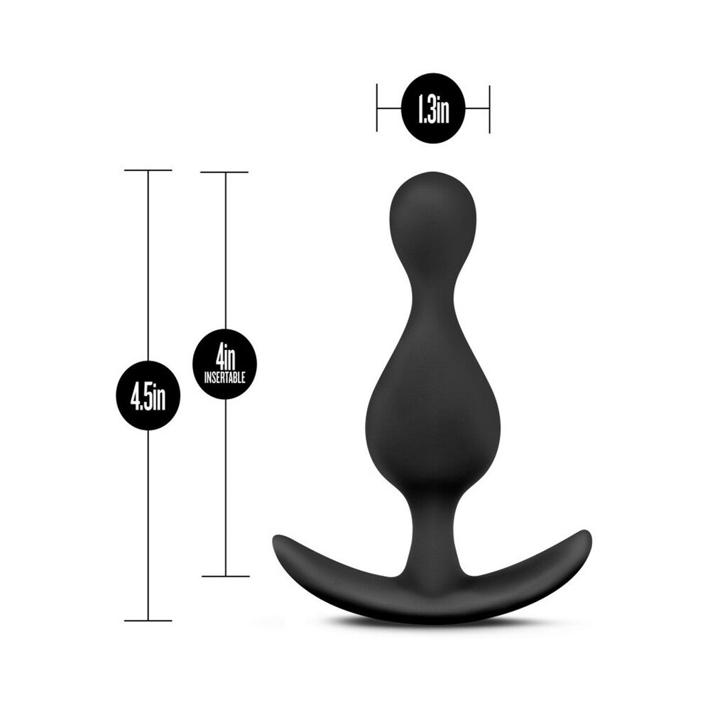 ANAL ADVENTURES PLATINUM SILICONE WAVE PLUG BLACK