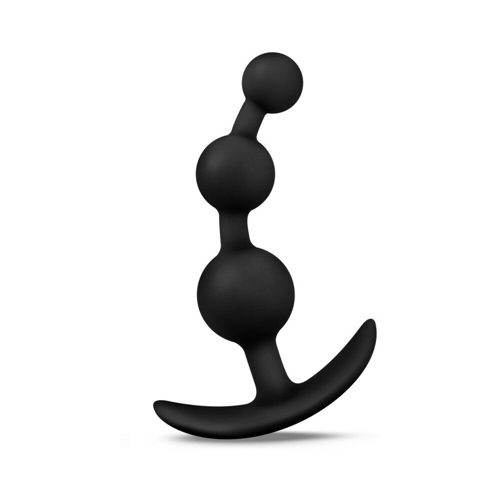 BLUSH - ANAL ADVENTURES PLATINUM SILICONE SMALL ANAL BEADS PLUG BLACK