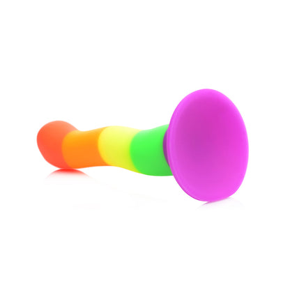 XR BRANDS - STRAP U PROUD RAINBOW SILICONE DILDO WITH HARNESS