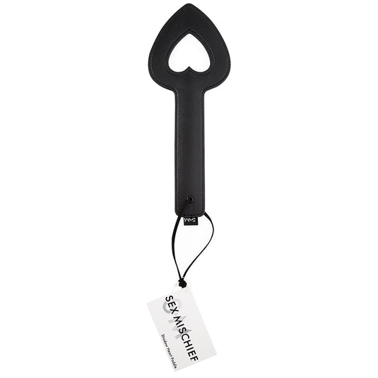 SPORTSHEETS - SEX & MISCHIEF SHADOW HEART PADDLE OPEN-CENTER BLACK