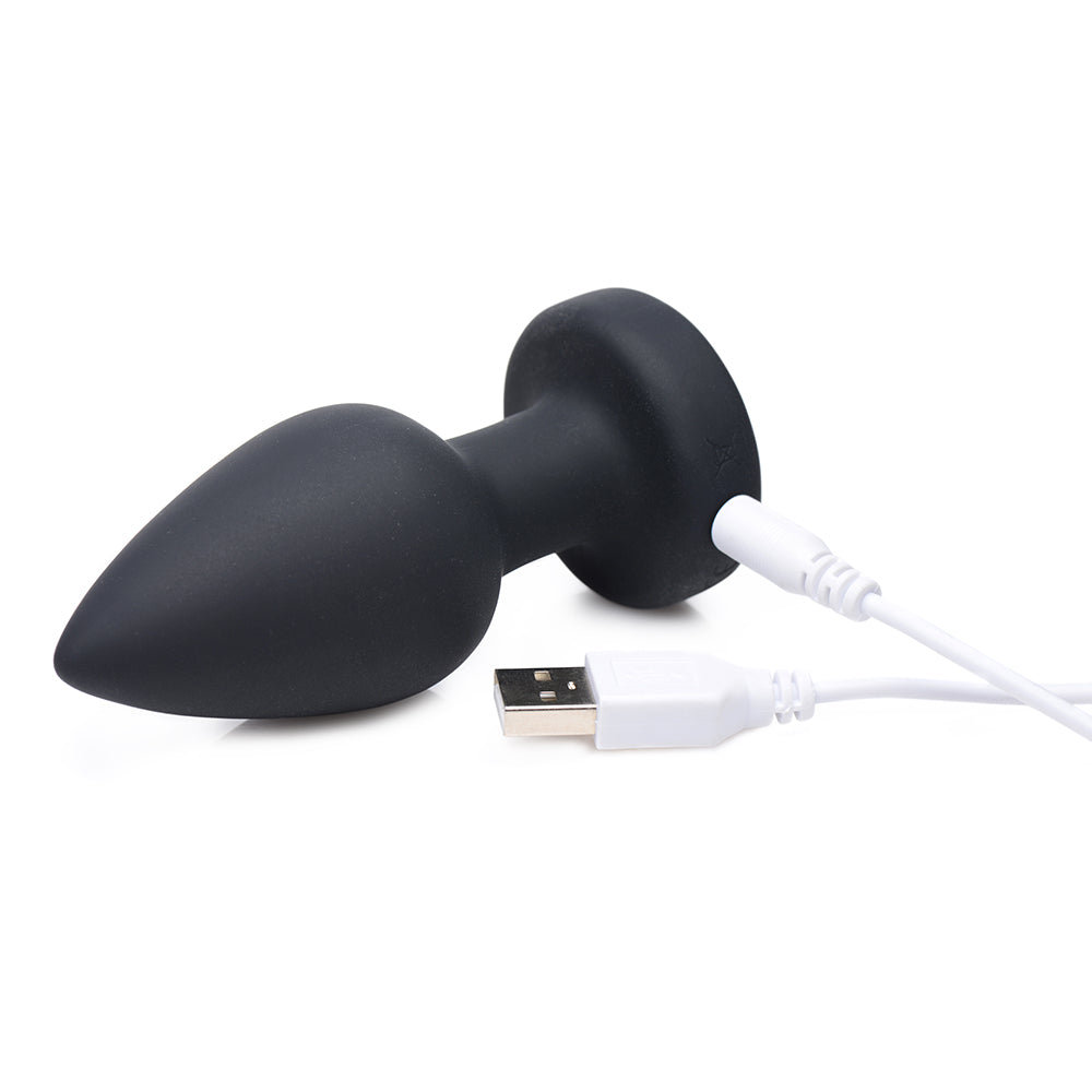 XR BRANDS - BOOTY SPARKS RECHARGEABLE LIGHT UP VIBRATING ANAL PLUG WITH REMOTE CONTROL MEDIUM