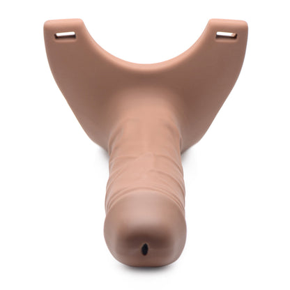 SIZE MATTERS HOLLOW SILICONE DILDO STRAP-ON BEIGE