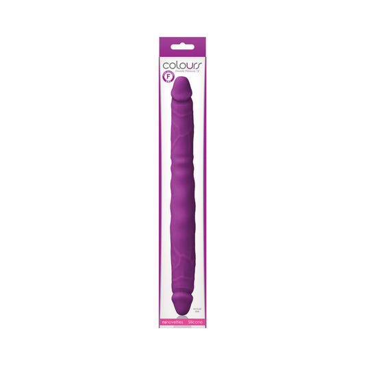COLOURS DOUBLE PLEASURE 12 IN. DUAL ENDED DILDO PURPLE