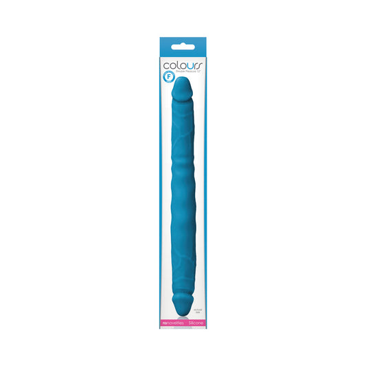 COLOURS DOUBLE PLEASURE 12 IN. DUAL ENDED DILDO BLUE