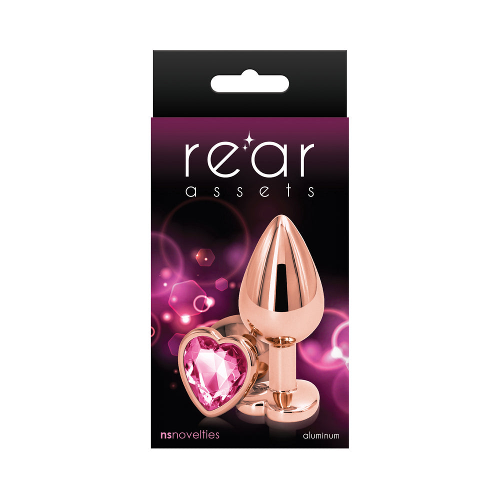 NS NOVEDADES - PLUG ANAL ROSA CORAZÓN ACTIVO TRASERO MEDIANO