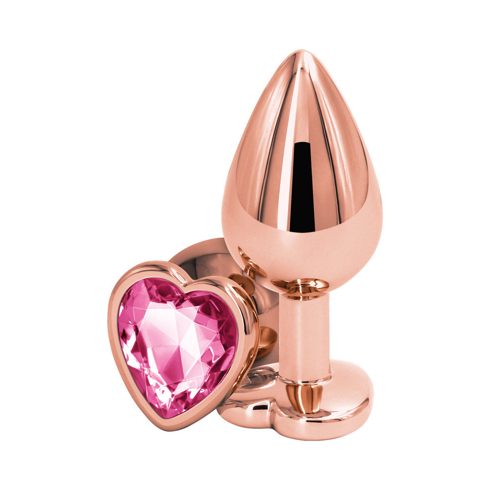 NS NOVEDADES - PLUG ANAL ROSA CORAZÓN ACTIVO TRASERO MEDIANO