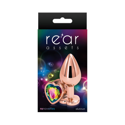 NS NOVEDADES - PLUG ANAL ROSA CORAZÓN ACTIVO TRASERO MEDIANO